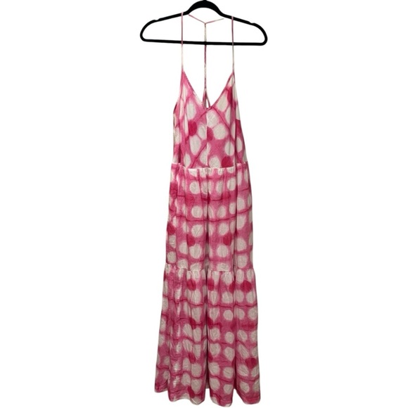 NWT Anthropologie Maeve Pink and White Maxi Dress in Size Large - Picture 2 of 5